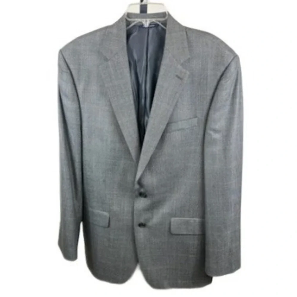 Ralph Lauren Men's Size 42L Grey Plaid Wool‎ Blend Sport Coat Blazer